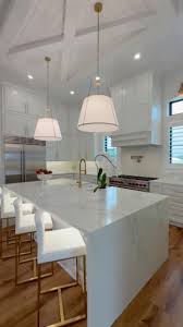 White Stone Kitchen Island