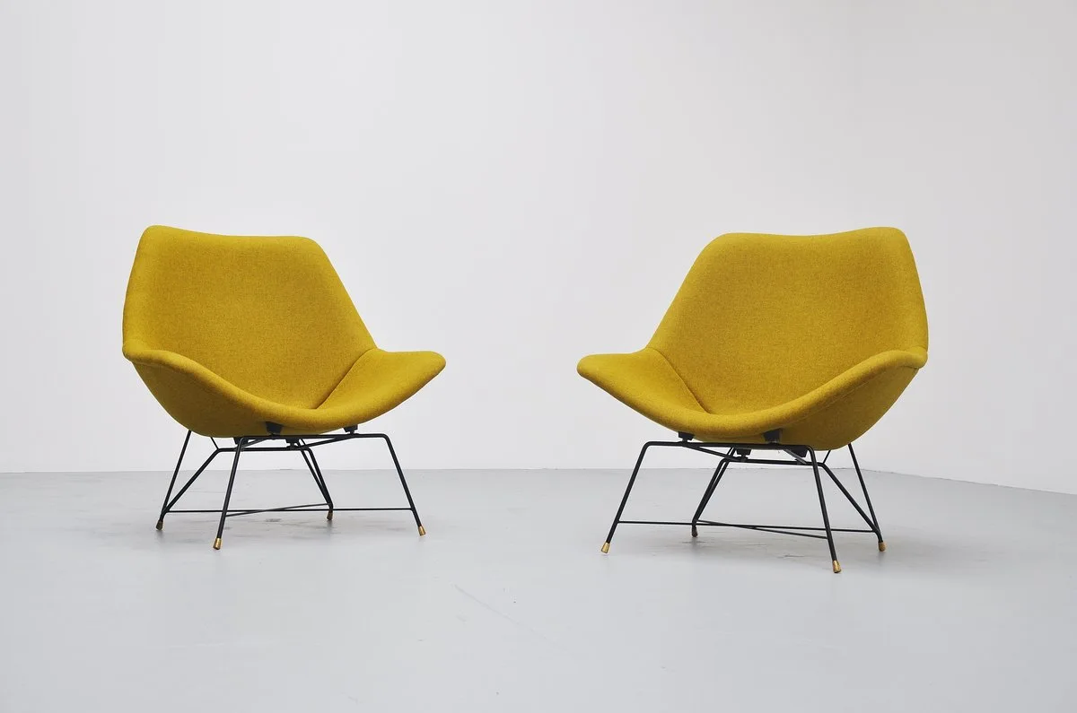 Yellow Fabric Accent Chair