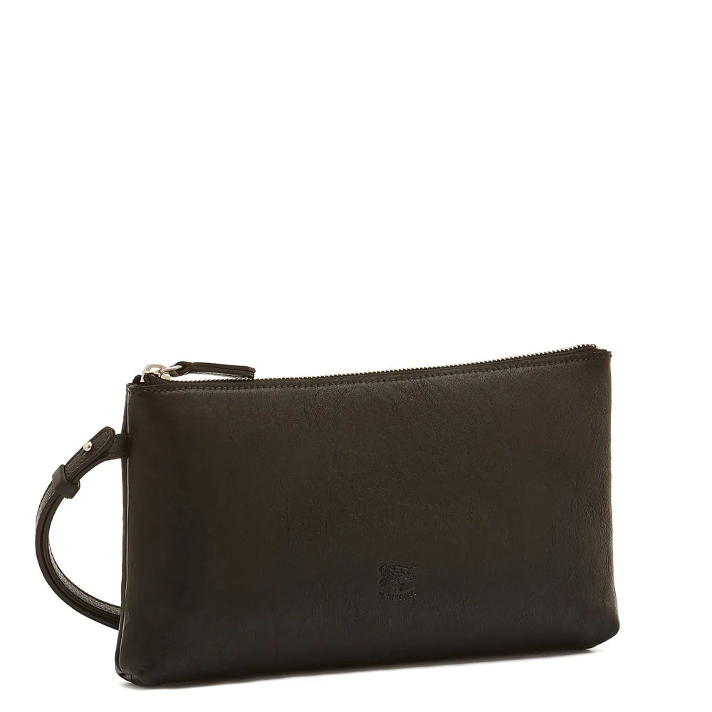 Black Leather Clutch Bag