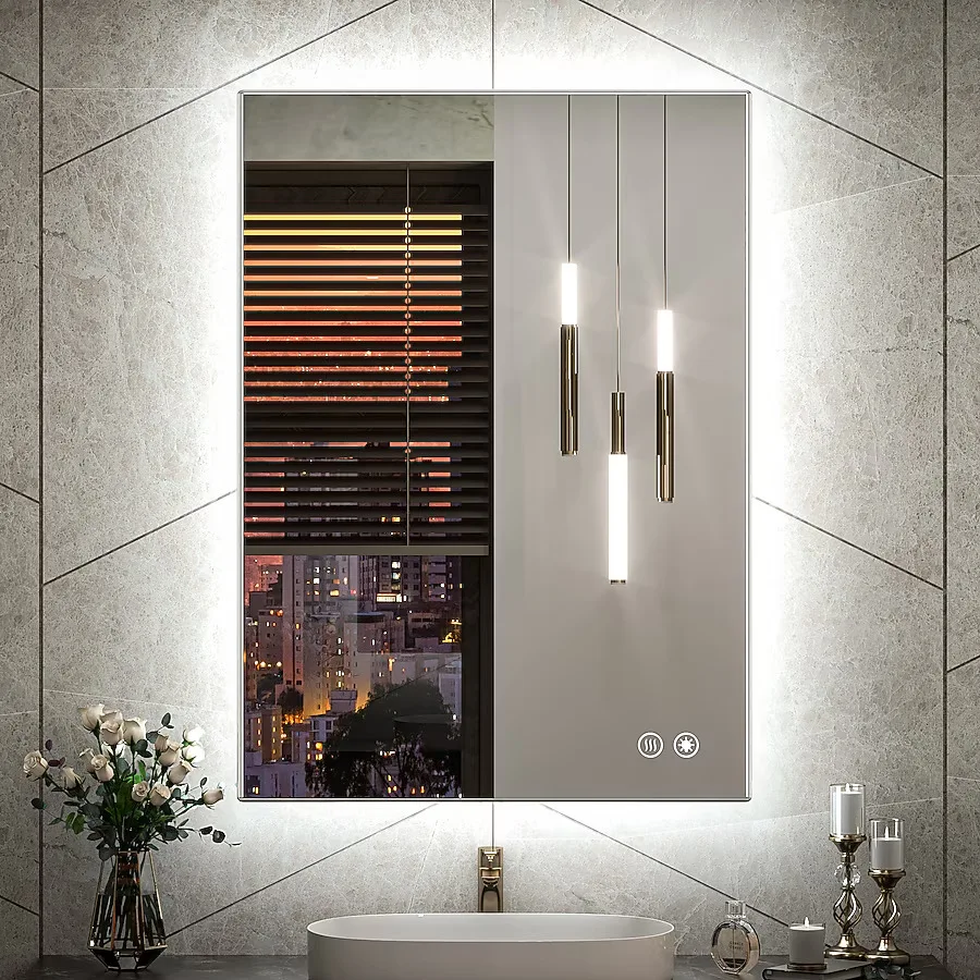 Keonjinn Rectangular Backlit Bathroom Mirror