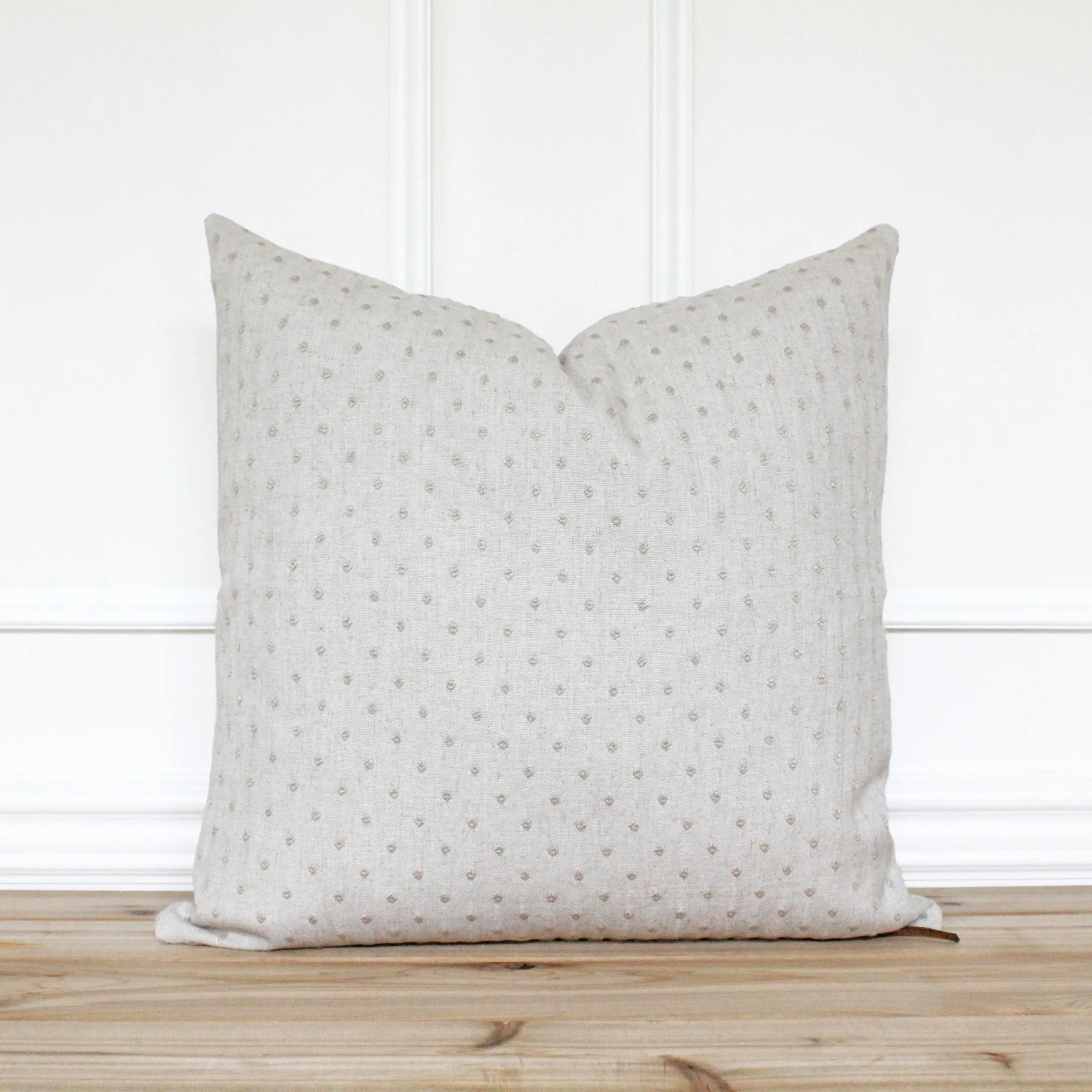 Deanne Beige Linen Throw Pillow
