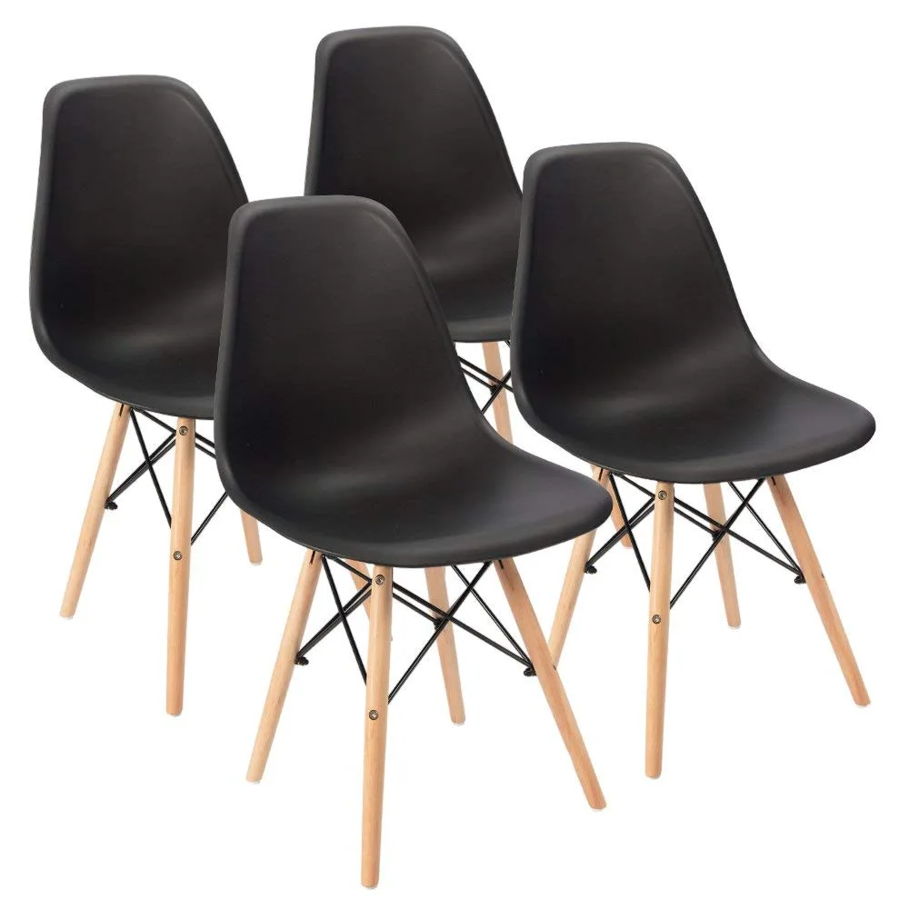 Black Mid-Century Modern Molded Shell Chair