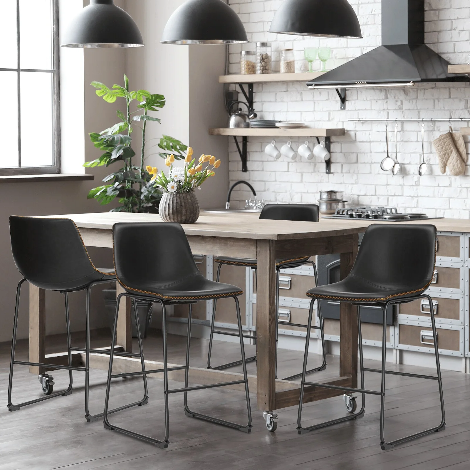 Black Industrial Bar Stool