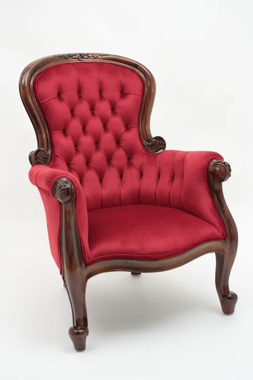 Victorian Tufted Velvet Armchair