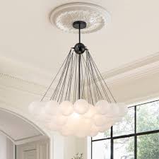 Matte Black Cloud Globe Chandelier