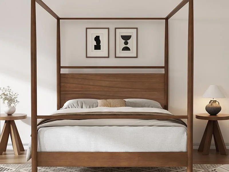 Walnut Wood Canopy Bed