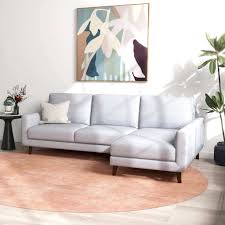 Walker Sectional Light Grey Fabric Sofa
