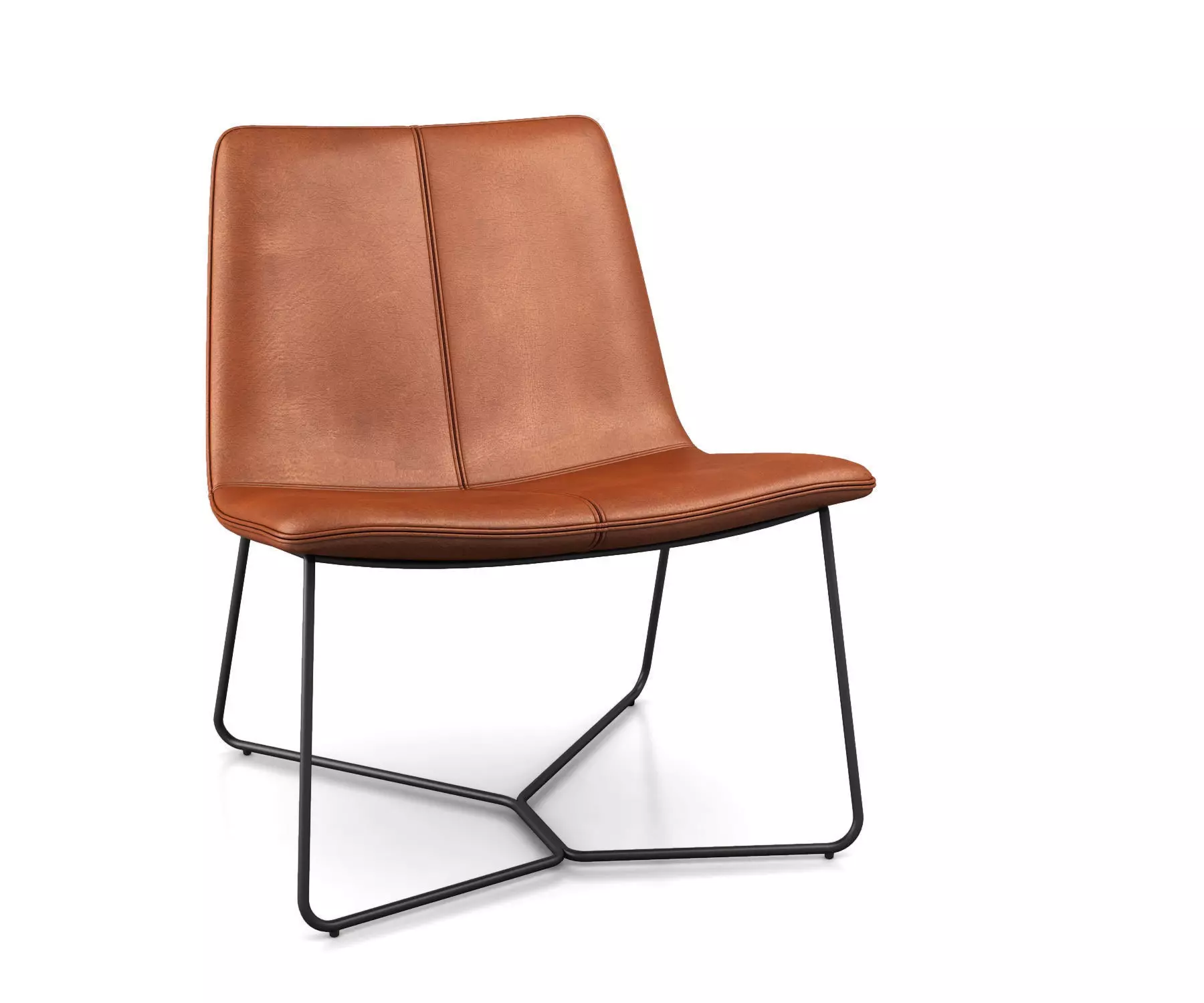 Slope Brown Leather Accent Chair