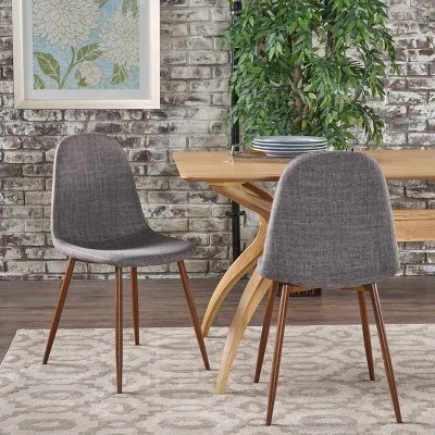 Haleigh Mid-Century Modern Fabric Dining Chair