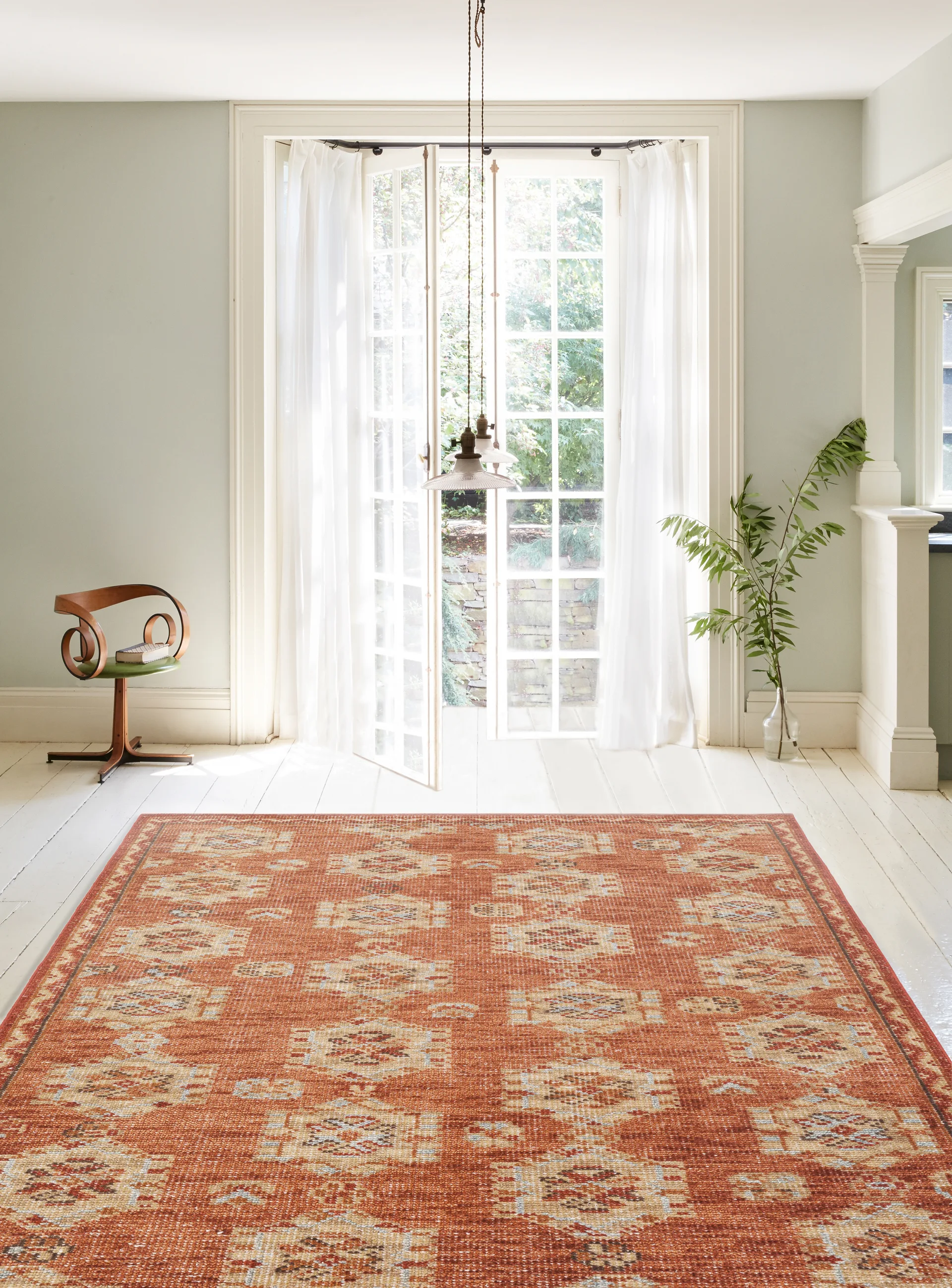 Tuscany Evelyn Red Geometric Wool Area Rug