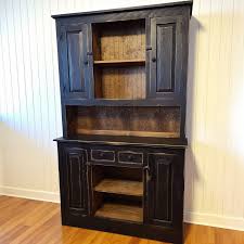 Rustic Distressed Black Buffet Hutch