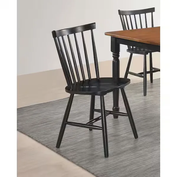 Hollyoak Black Wood Spindle Back Chair