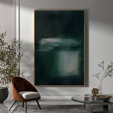 Dark Green Abstract Wall Art