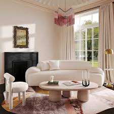 Loisaida Curved Cream Low Profile Sofa