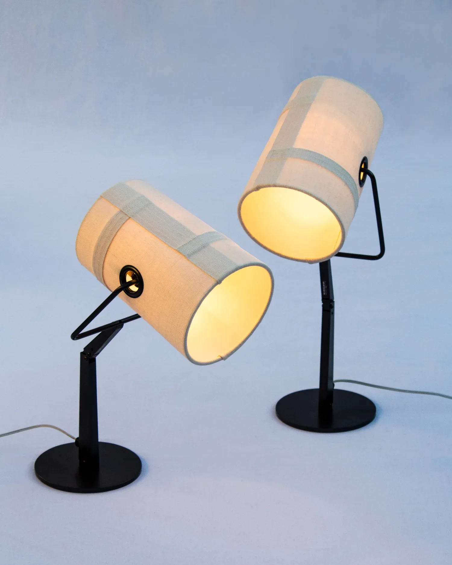 Fork Cylindrical Fabric Table Lamp