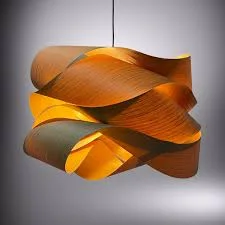 Mobius Sculptural Wood Pendant Light
