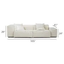 Armonia White Linen Modular Sofa