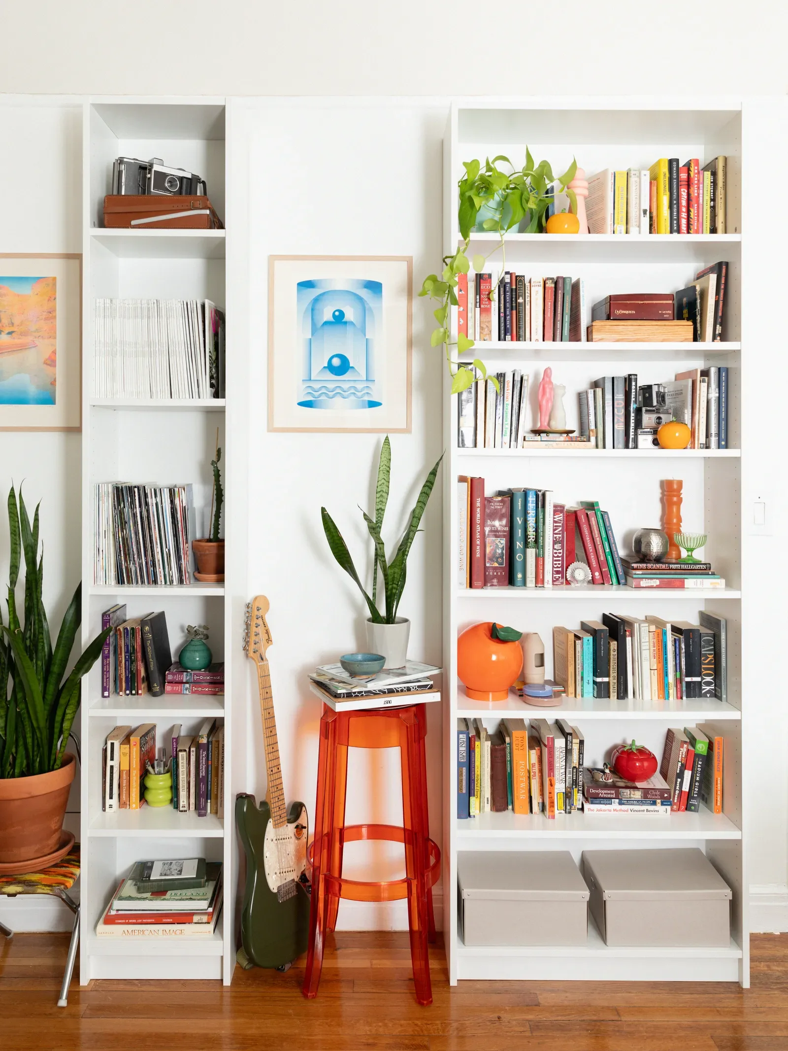 Minimalist White Wood Bookcase