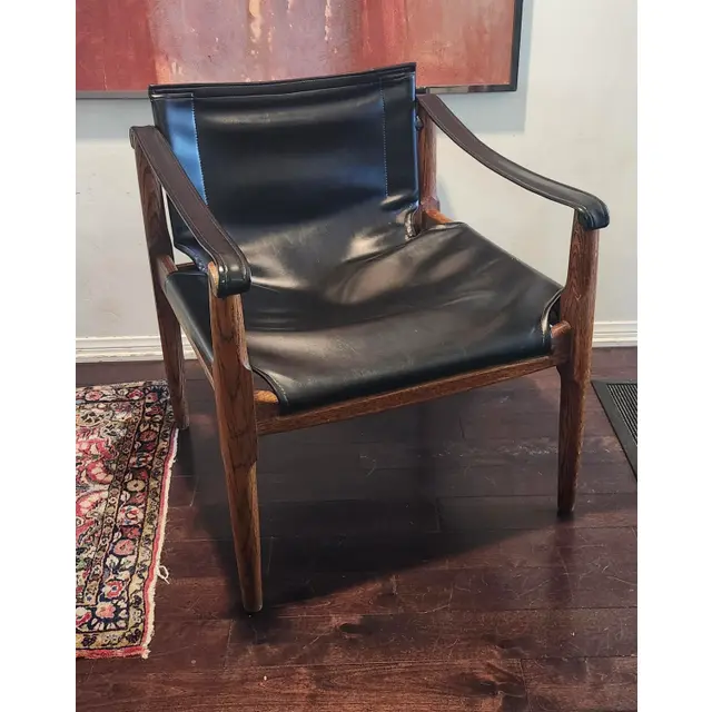 Douglas Heaslett Mid-Century Modern Wood Sling Armchair