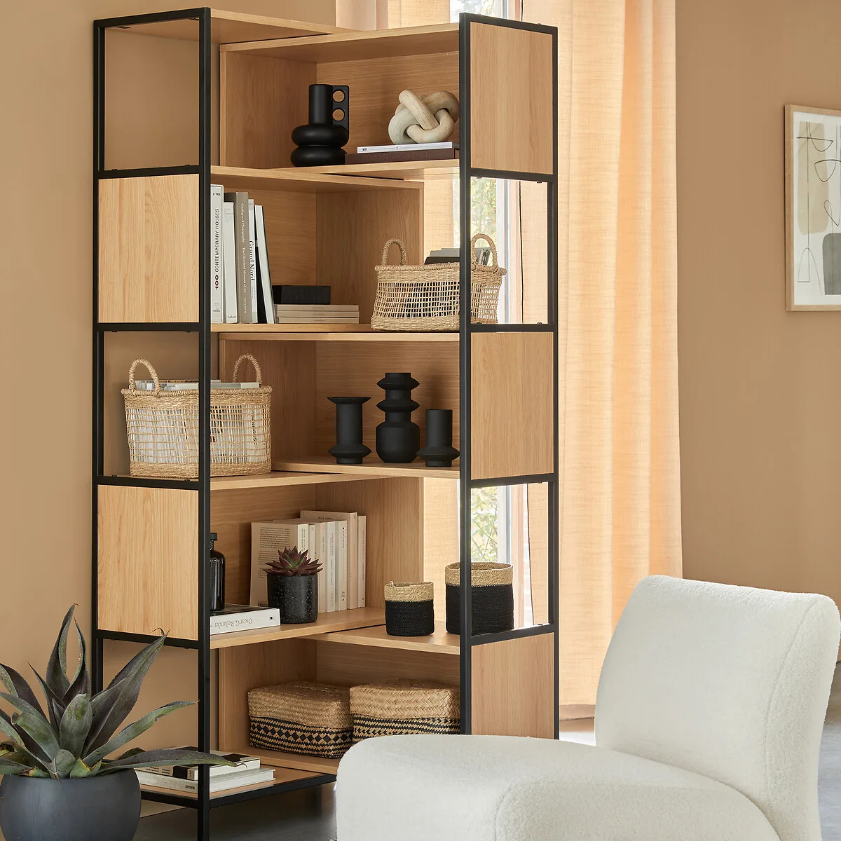 Volga Natural Oak Modular Bookcase