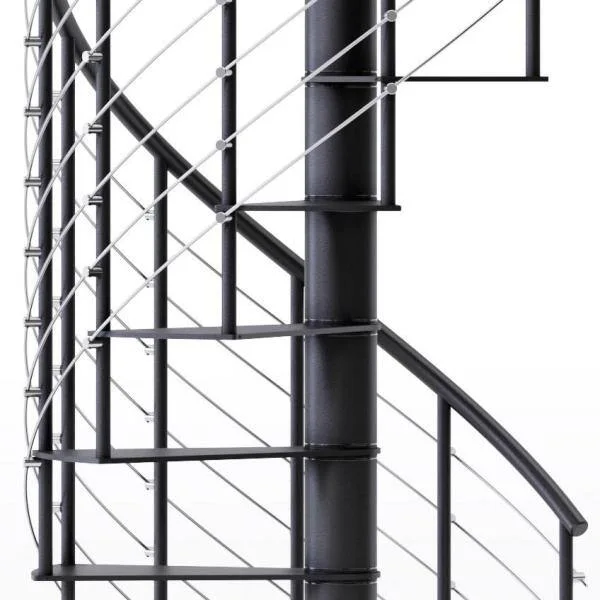 Hayden Modern Black Steel Spiral Staircase