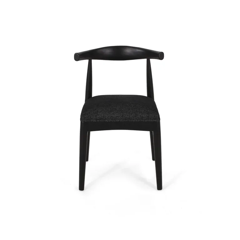Cotterell Black Wood and Fabric Dining Chair