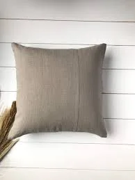 Natural Linen Square Throw Pillow
