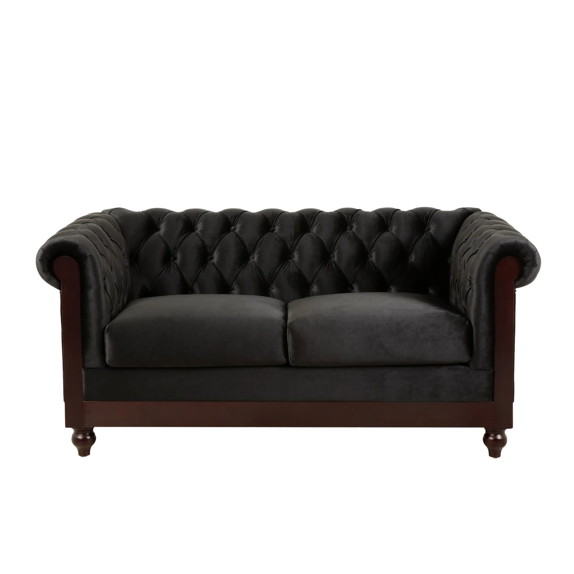 Black Velvet Chesterfield Sofa