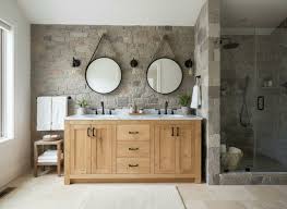 Natural Wood Double Bathroom Vanity