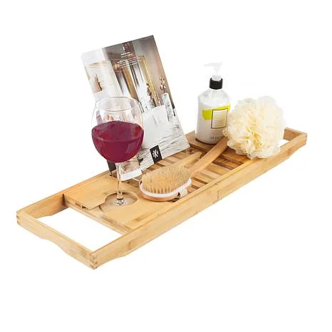 Natural Wood Bathtub Caddy