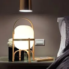 Cesta Natural Wood Lantern Table Lamp