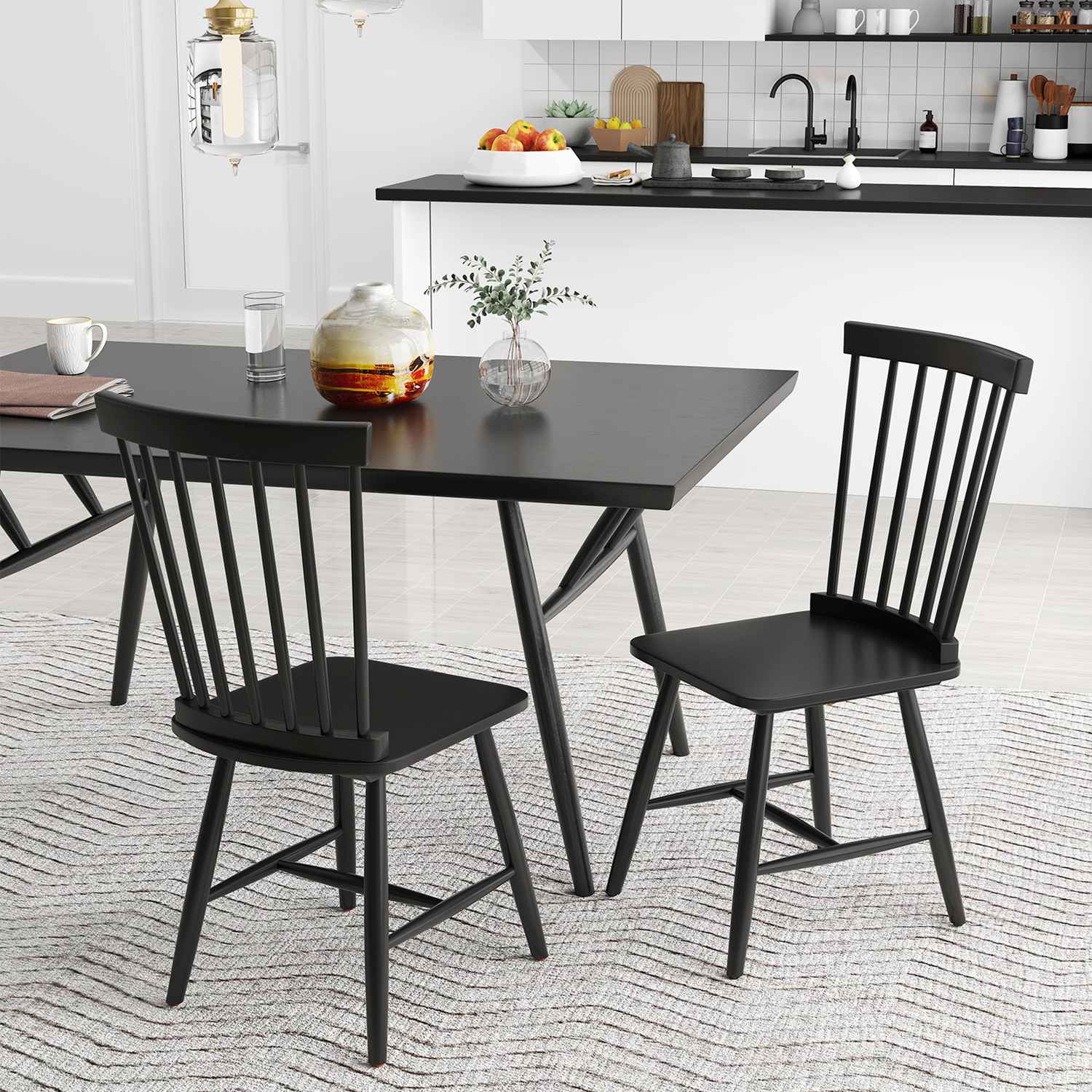 Black Wood Dining Chair