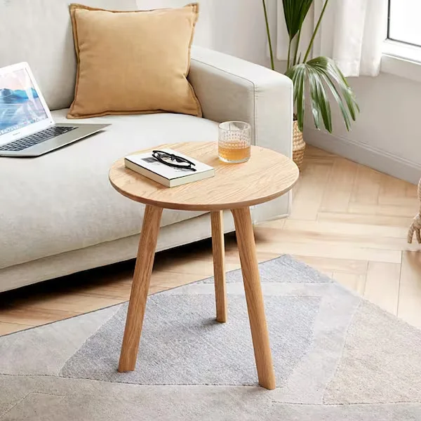 Natural Oak Round Side Table