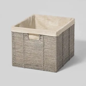 Gray Woven Storage Basket