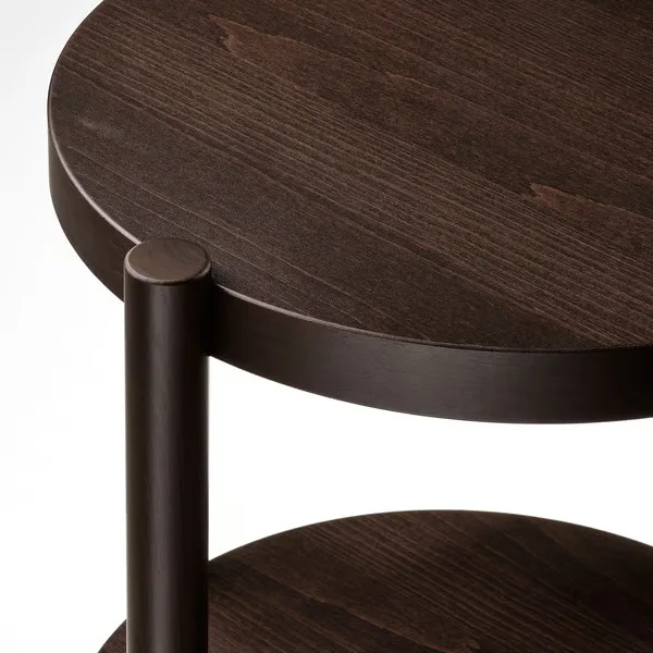 Listerby Dark Brown Wood Round Side Table