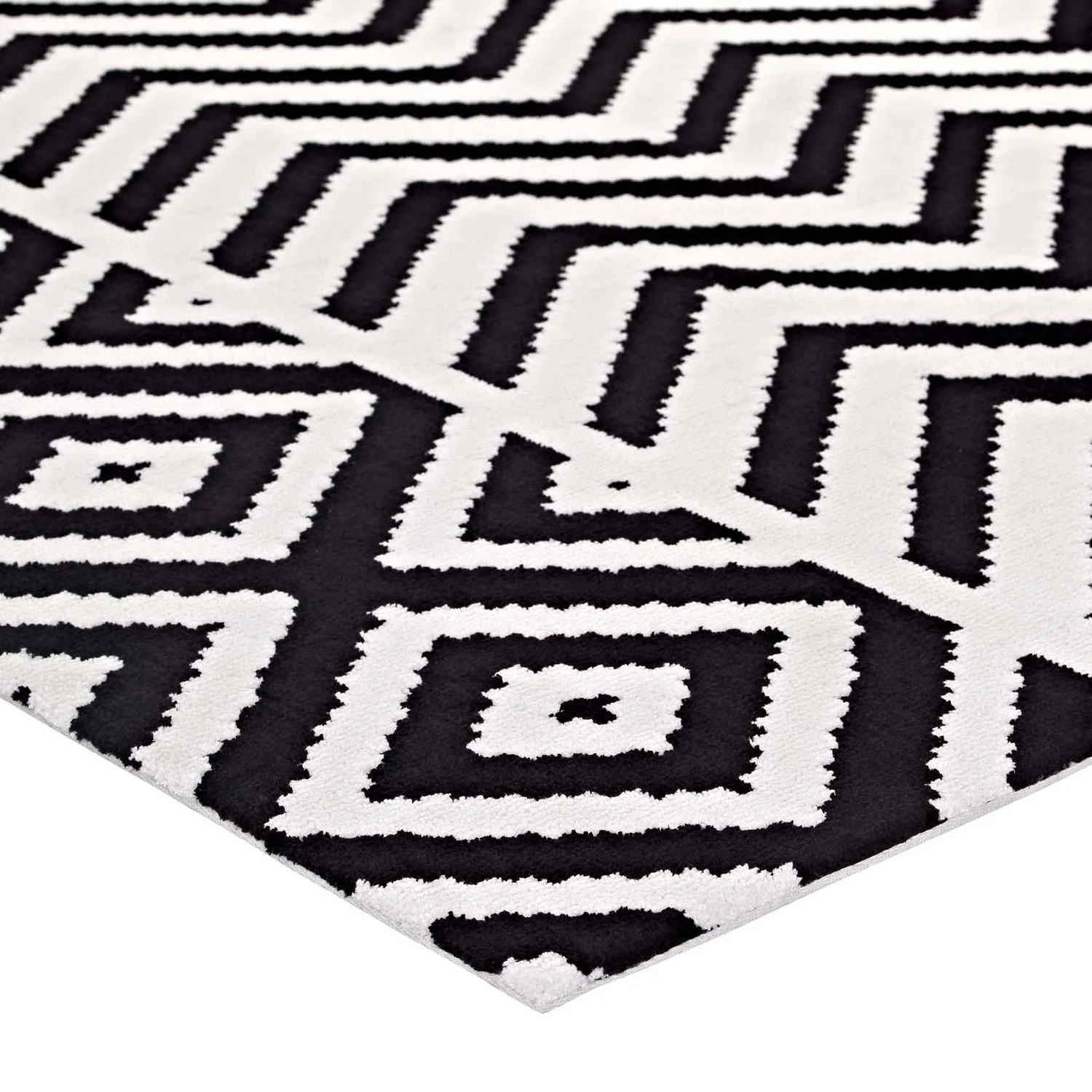 Modway Ailani Black and White Geometric Area Rug