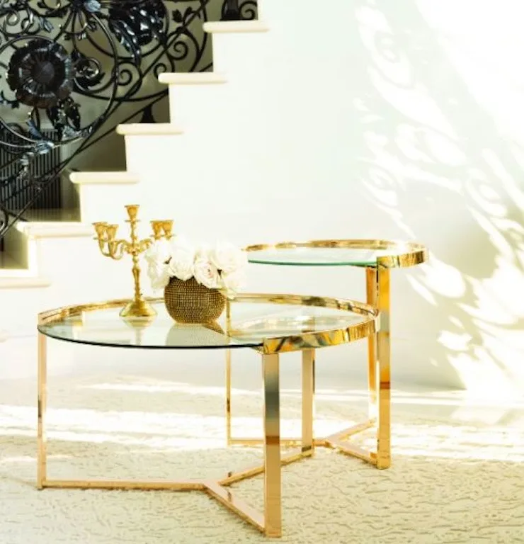 Delia Round Glass Top Nesting Coffee Tables