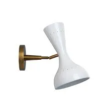 Pisa White and Antique Brass Wall Sconce