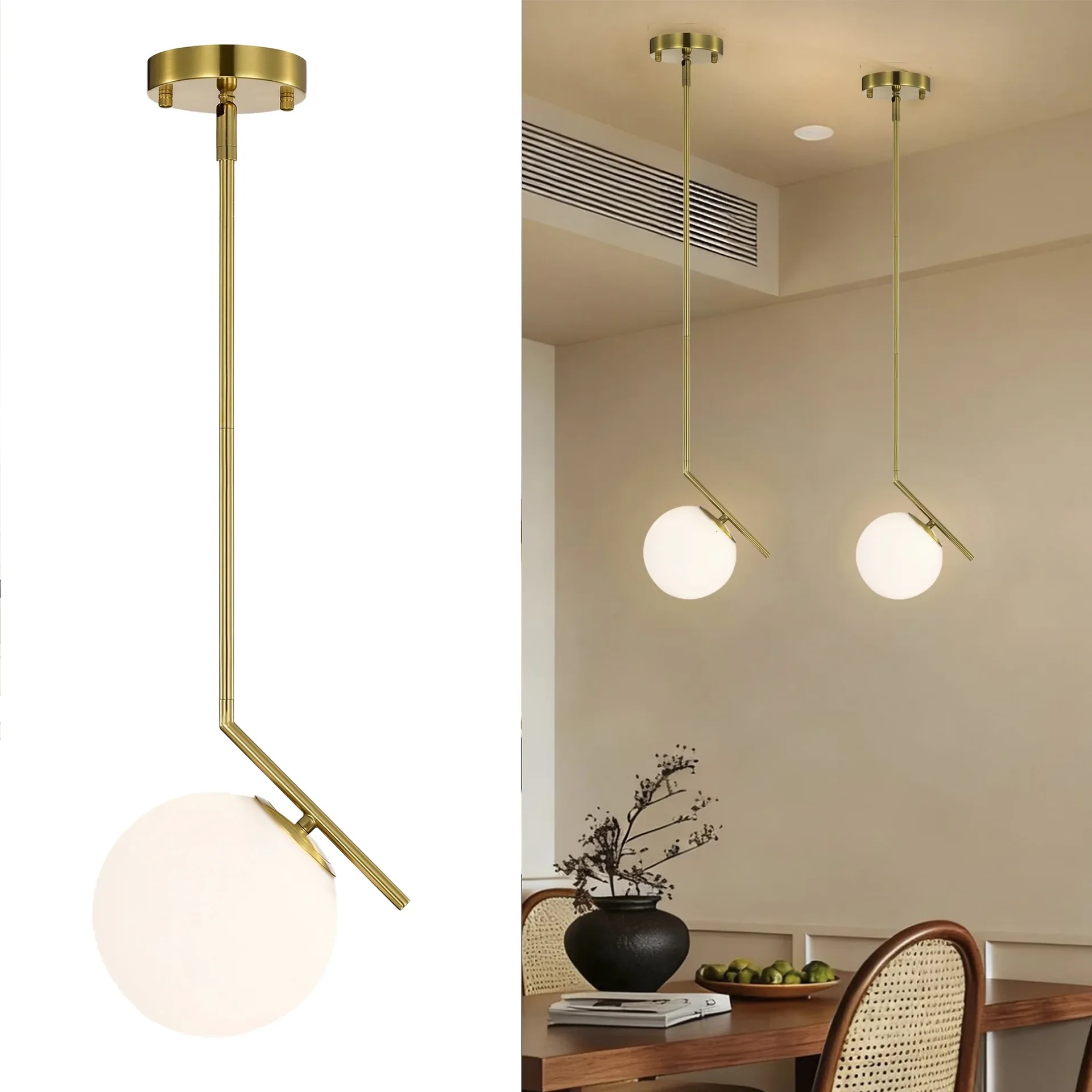 Modern Gold Globe Pendant Light