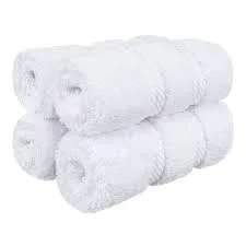 Solid White Cotton Rolled Towels