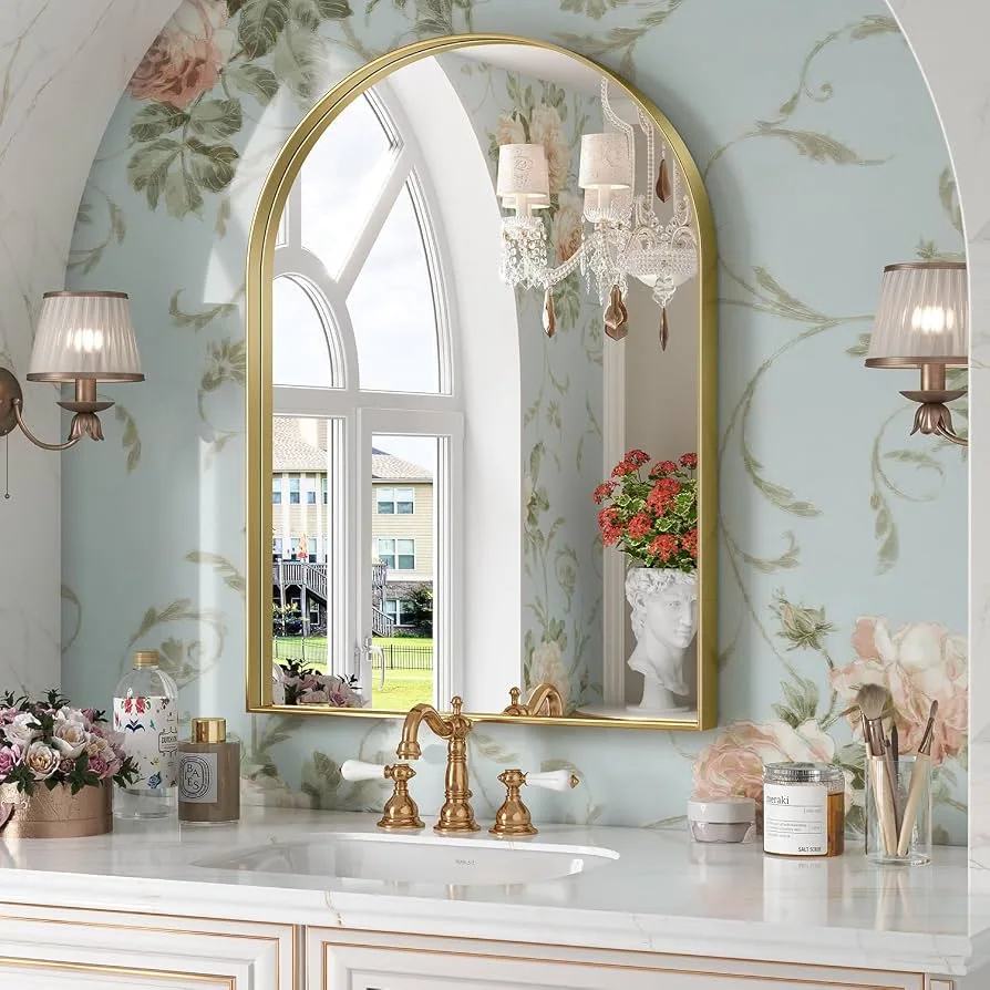 Brightify Gold Arched Wall Mirror
