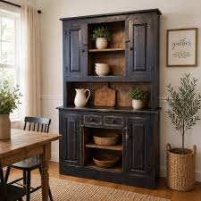 Rustic Farmhouse Wood Buffet Hutch