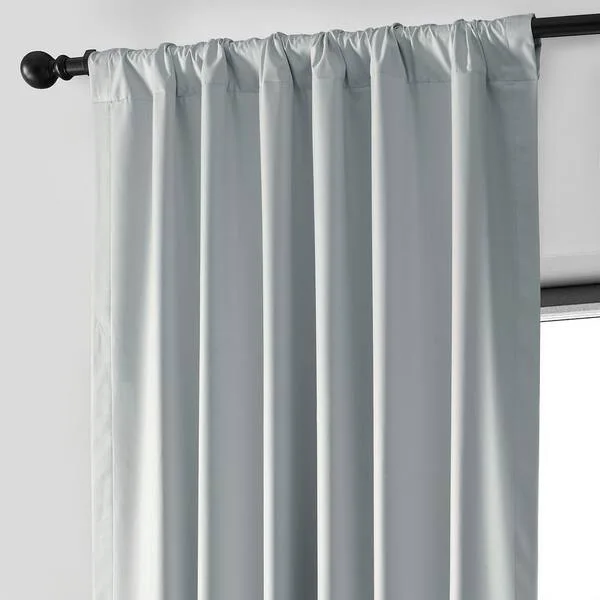 Light Silver Solid Silver Gray Outdoor Curtain