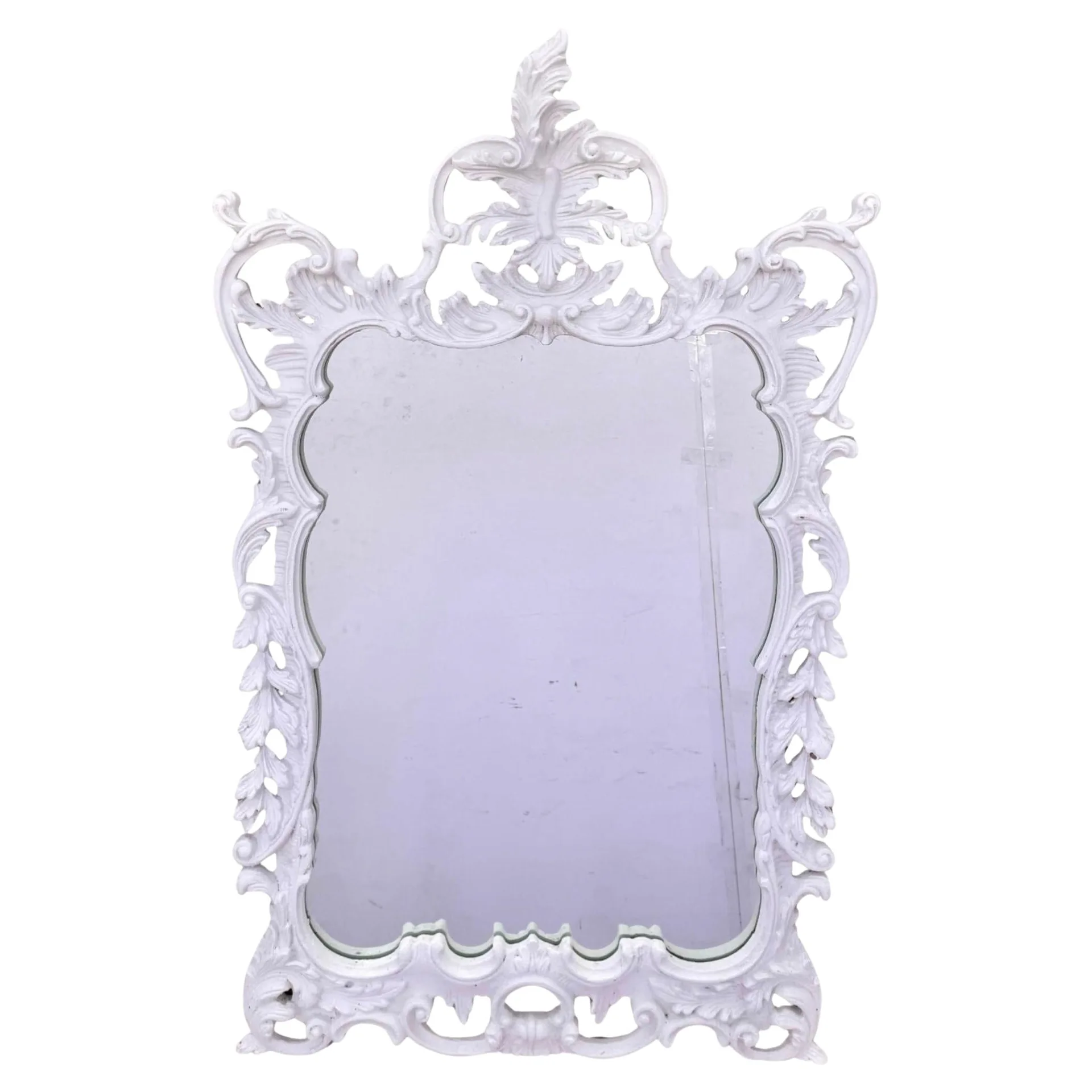 White Rococo Ornate Wall Mirror