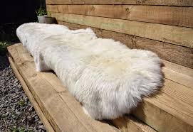 British Natural White Sheepskin Throw