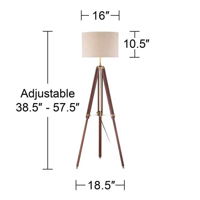 Possini Euro Design Wood Tripod Floor Lamp
