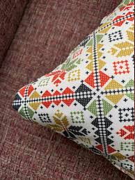 Tatreez Geometric Accent Pillow