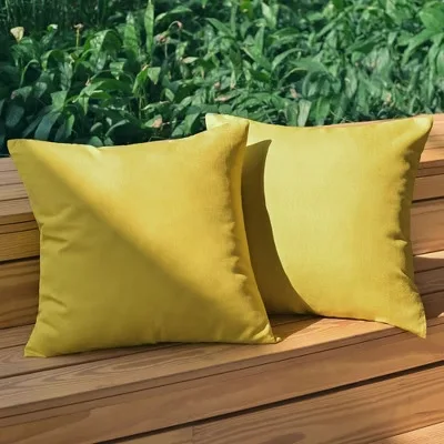 Solid Yellow Square Throw Pillow