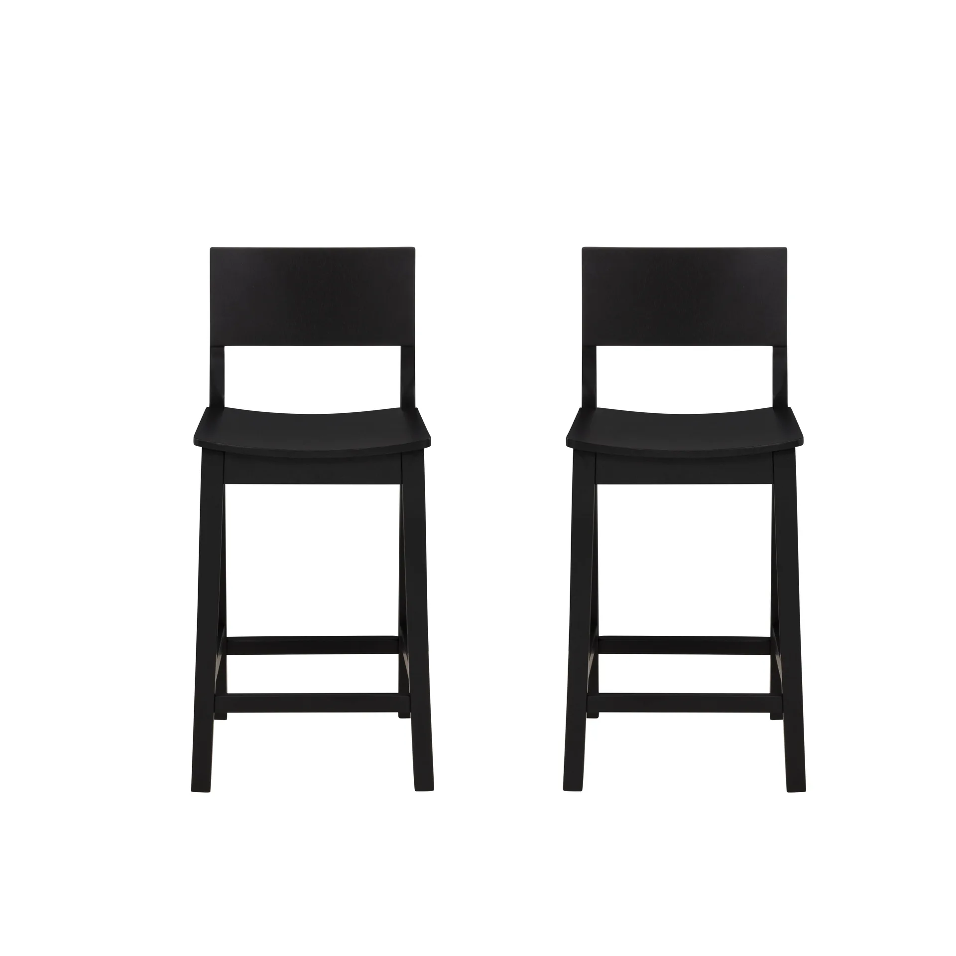 Minimalist Black Wood Counter Stool