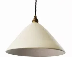 Cream Ceramic Conical Pendant Light